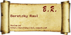 Beretzky Raul névjegykártya